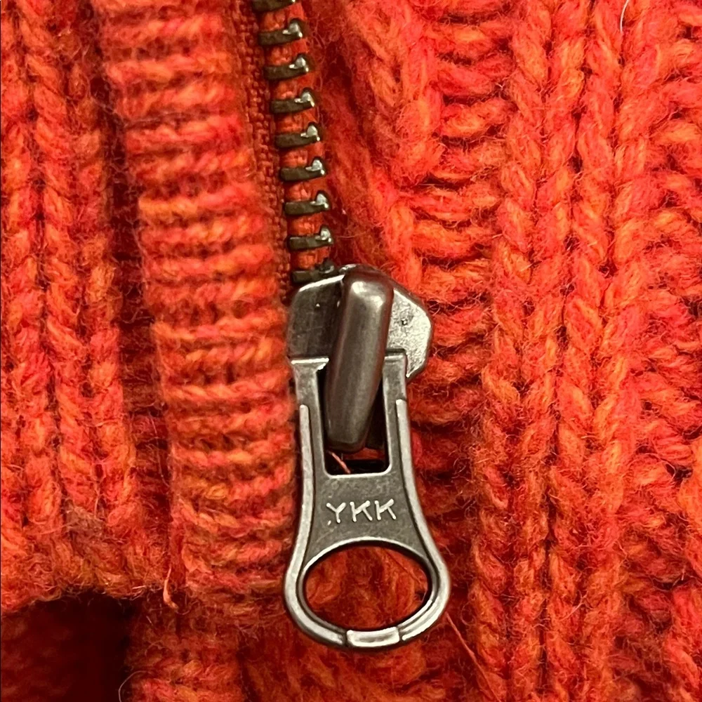 GAP Women's Vibrant Orange Zip-Up Cardigan - Picture 3 of 6